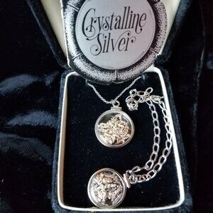 Crystalline Silver Necklace and Bracelet Set